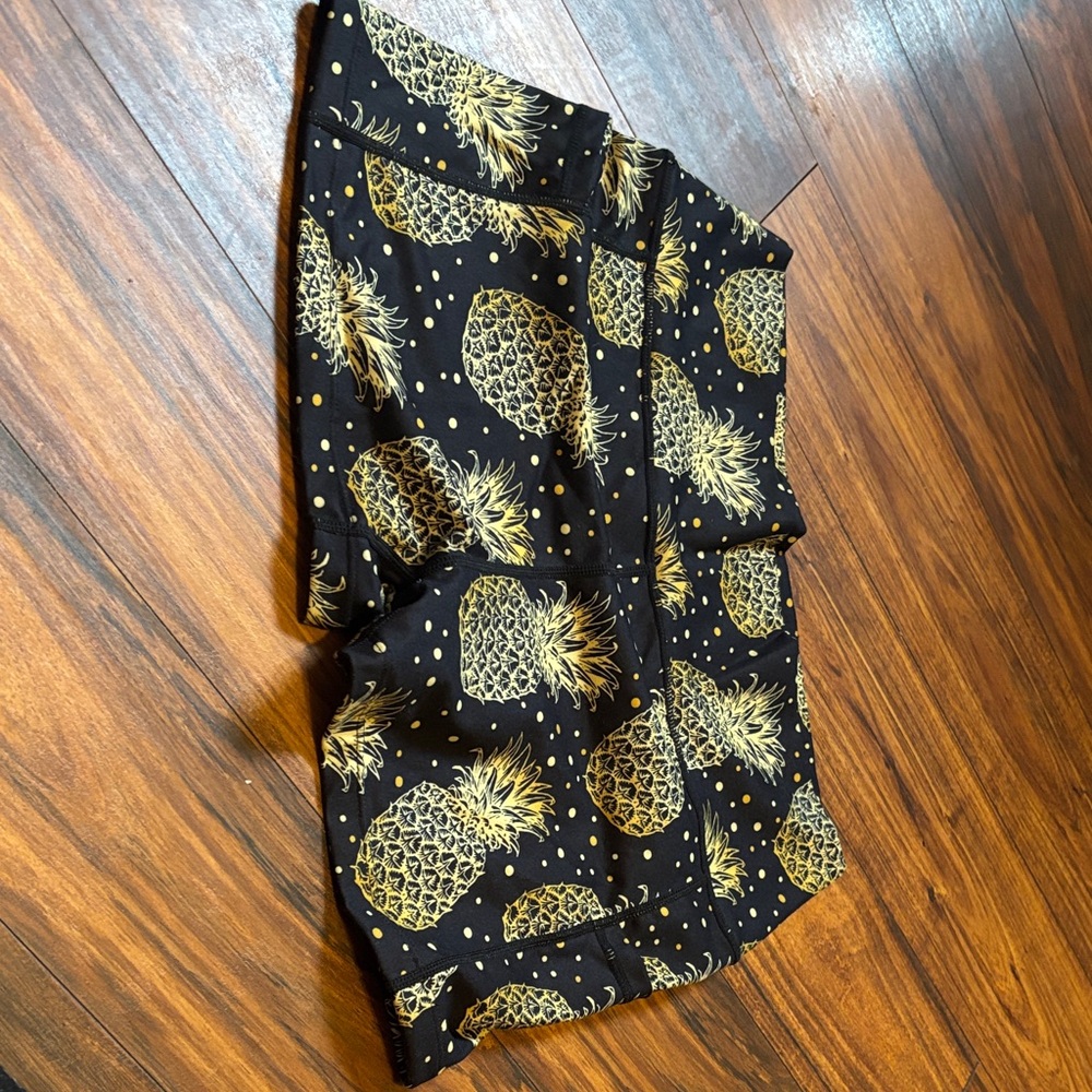 Constantly Varied Gear Black and Gold Pineapple Athletic Shorts
